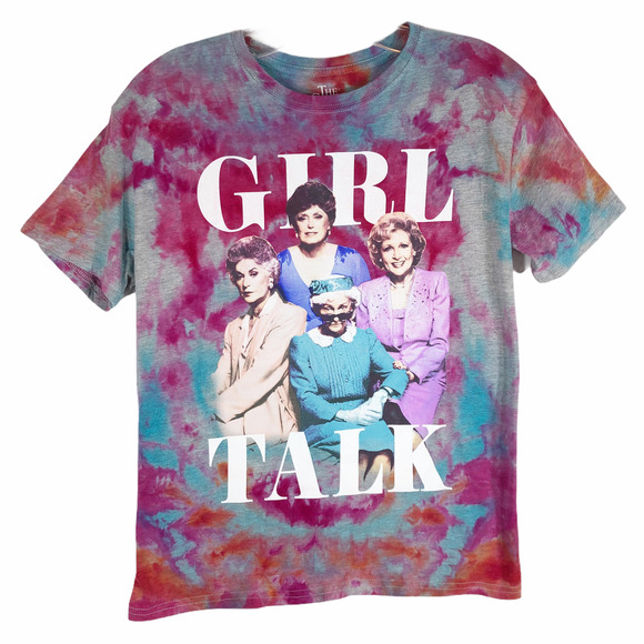 Golden Girls Tie‎ Dye Womens Size Small Tee Shirt Pink Blue Gray Top 767 - Picture 6 of 11